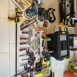 Large And Smaller Tool Box With Tools
