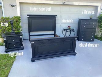 Solid Wood Matte Black Gothic Style Queen for Sale in St. Cloud, FL -  OfferUp