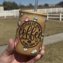 Fueled By Coffee And Sarcasm Snow Globe Mug