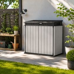 Keter Premier XL Storage Shed, 1,150L / 40.6 Cu. Ft. Capacity, Weather-Resistant Resin, Light Grey with Anthracite Accents (17207331)