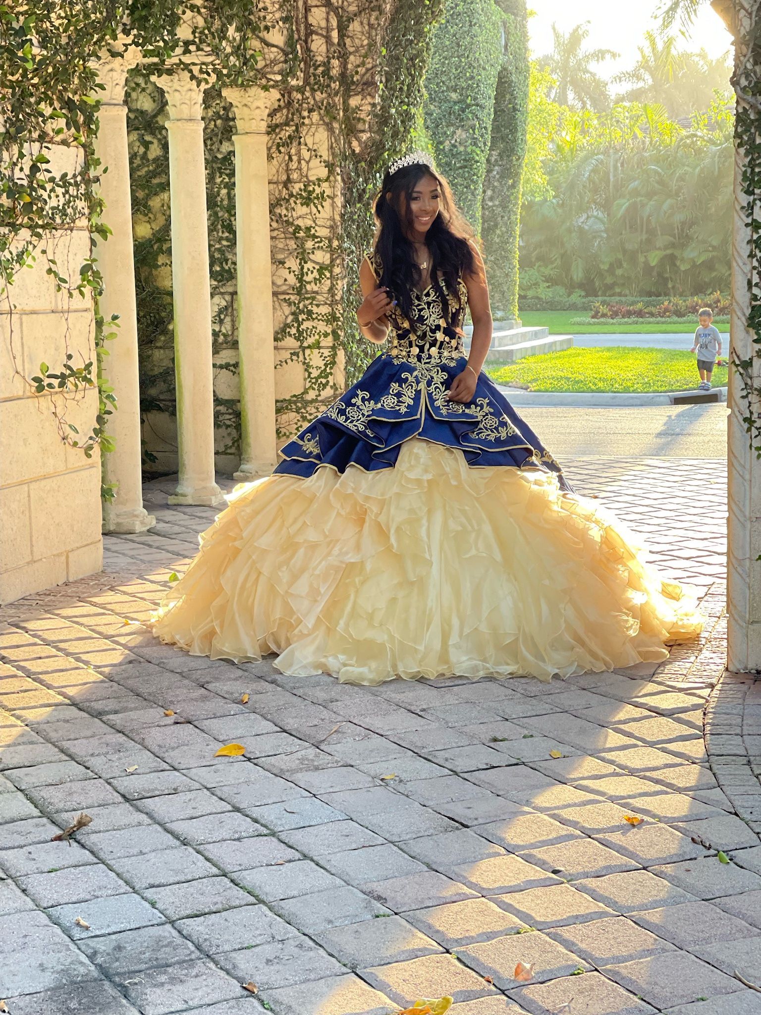 Quinceañera Dress Blue And Yellow