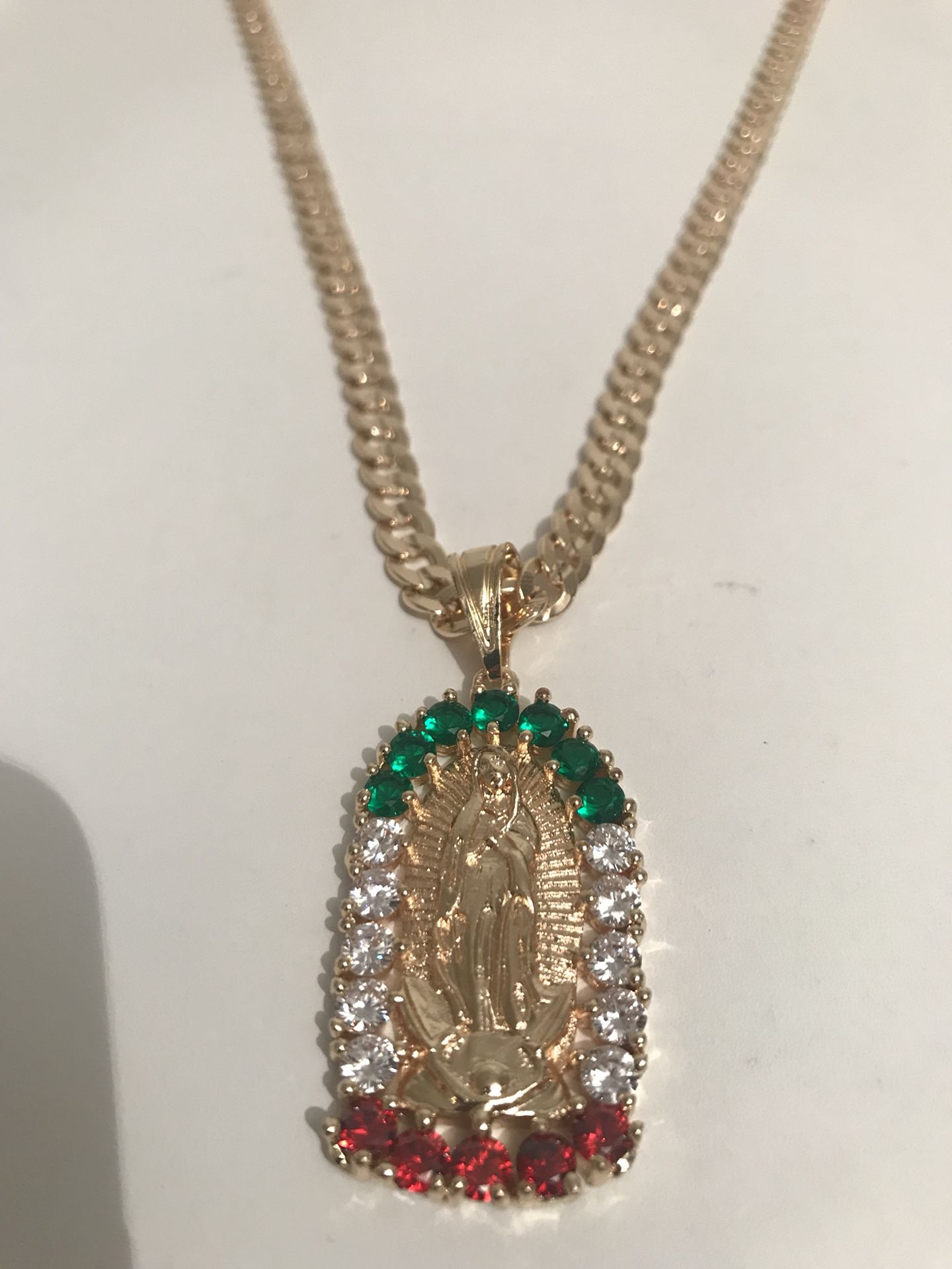 14k Gold filled Cuban link chain with charm