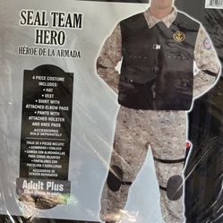 NAVY SEAL Team Deluxe Mens Adult Plus Camo Military Halloween Costume