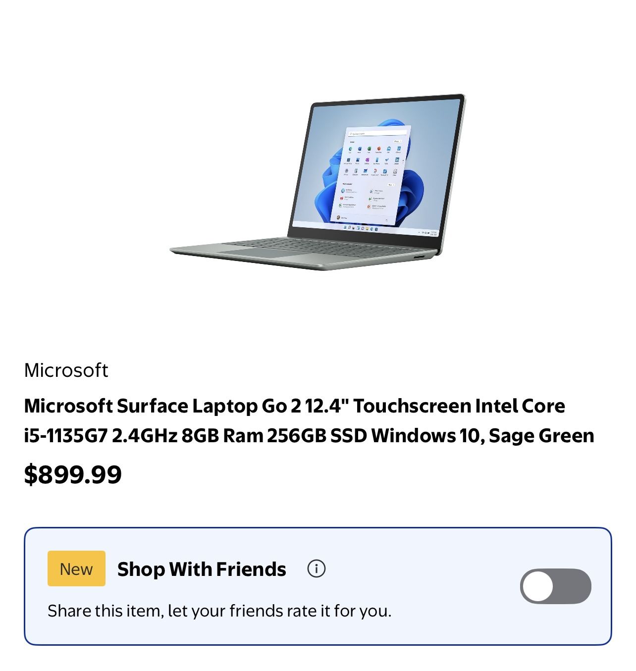 Microsoft Surface Pro Laptop Go 2 12.4