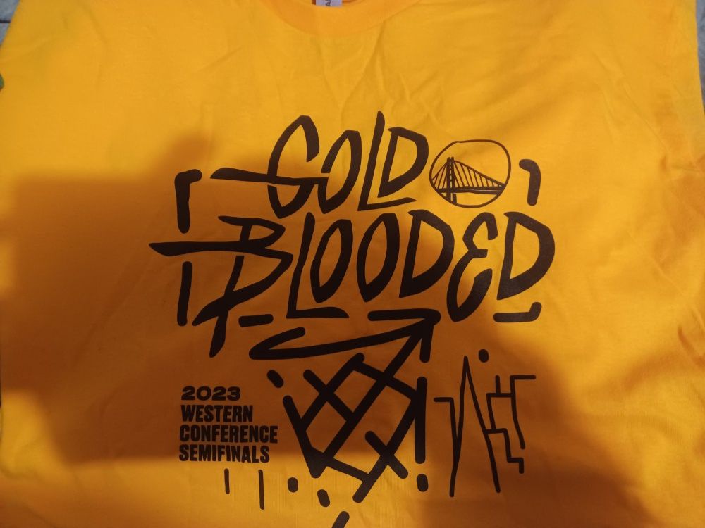 2023 Golden State Warriors Playoffs Gold Blooded Semifinals T Shirt 5/2 NEW