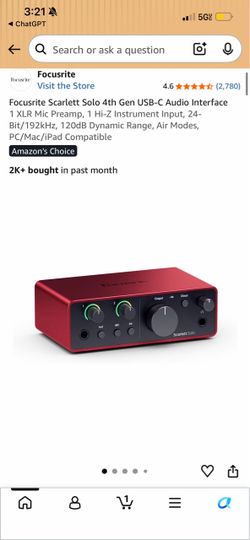 Focusrite scarlett solo 4th generation