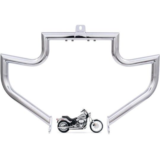 1.5" Crash Bar Engine Guard Highway Freeway Bar for Harley Davidson Softail FL Deluxe Fat Boy Slim Heritage Springer Classic Cross Bones 2000-2017