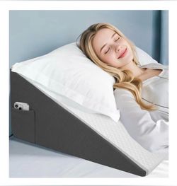 12 inch Bed Wedge Pillow for Sleeping, Reading & Resting, Cooling Memory Foam.