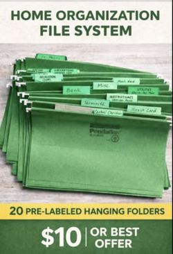 Home Organization File System – 20 Hanging Folders