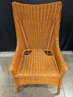 Woven Rattan High-Back Lounge Chair