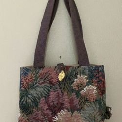 Handmade Tote Bag Marlene Buckwalter Design Bag Original Leaf Brocade Fringe SM