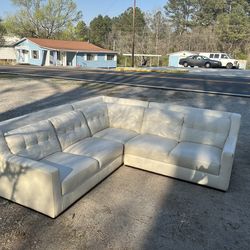 Ivory leather couch