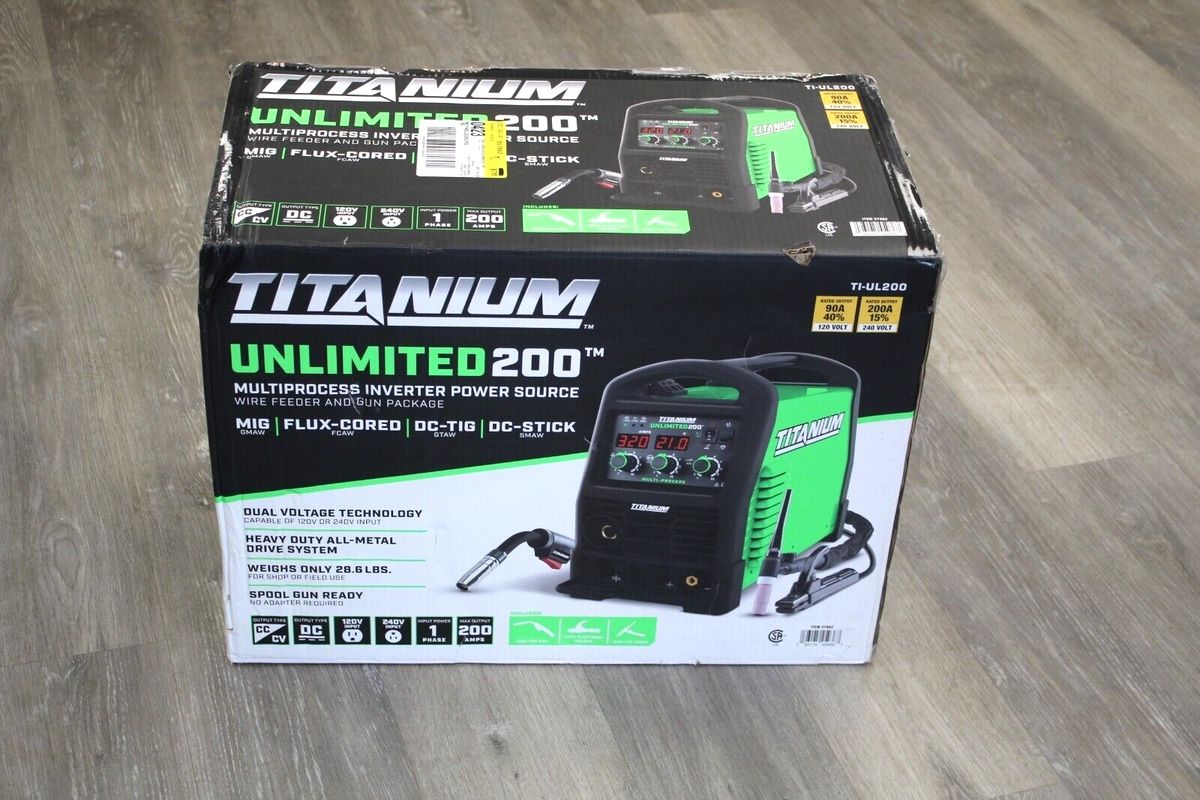 Titanium Unlimited 200 MIG FLUX-CORED DC-TIG DC-STICK Welder 120/240V Input NEW