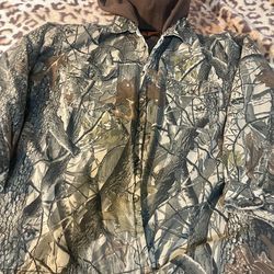 Camouflage Quilt Lined Hooded Jacket, 3XL