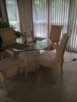 Glass Dining table with 6 chairs