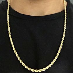 Gold Chain Rope Chain Necklace 24in 4mm 