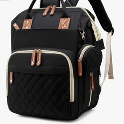 Diaper Bag Backpack Baby Bag, Baby Girl Boy Diaper Bag for Dad Mom with Pad, 16 Pockets, Pacifier Case, Large Diaper Bags Unisex for Travel (Black)