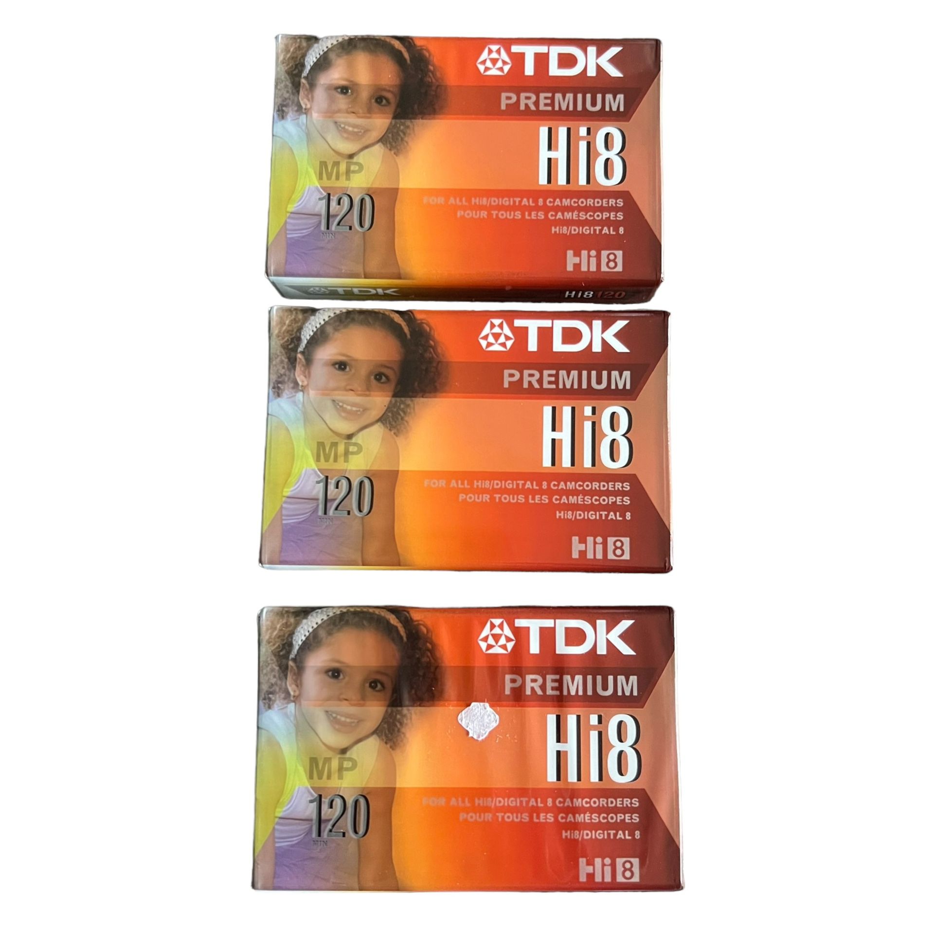 TDK Premium Hi8 120 Minute Digital Tape (P6-120-HP) NOS Sealed Lot Of 3