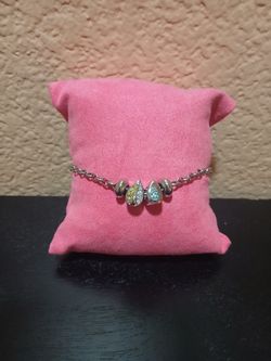 MORELLATO Silver-tone Stainless steel Chain Bracelet with Crystal Charms