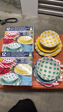 4 sets of melamine plate sets price per each