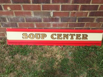 Soup Center Plastic Wall Hanging Sign