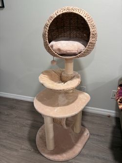 Bird Nest Rattan Cat Tree