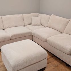 New 99x99 Sectional Couch With Ottoman / Free Delivery 