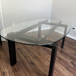 Oval Glass Dining Table