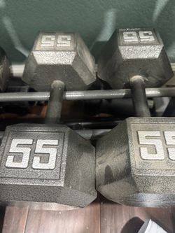 55 lb dumbbells