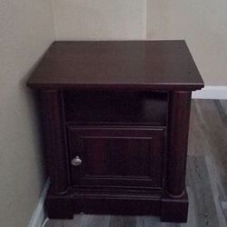 Side End Table With Storage Door
