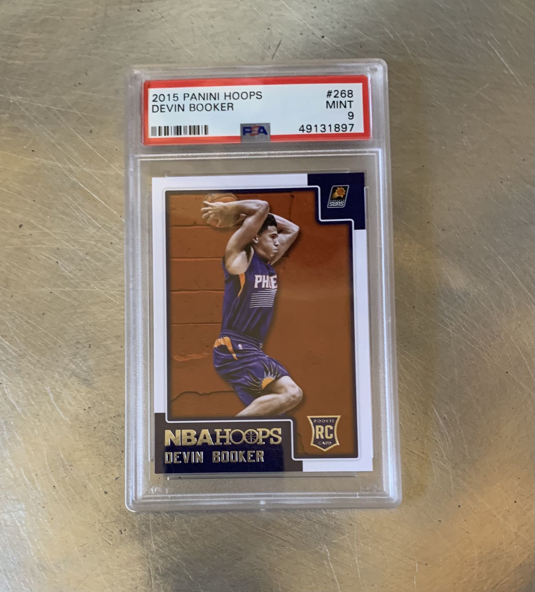 2015 Panini Hoops #268 Devin Booker RC Rookie Suns PSA 9 MINT