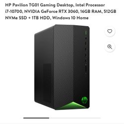 Hp Pavilion Gaming Pc I7 RTX 3060 16GB New