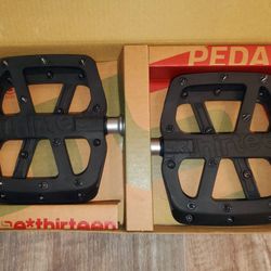 e*thirteen Composite Base Flat Pedals with 22 Replaceable Pins - Black - New - as shown