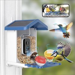 Smart Bird Feeder with Camera - BEESHOP 4K HD AI Identify 16000+ Birds House