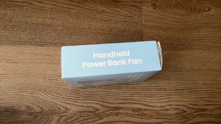Blue handheld power bank fan