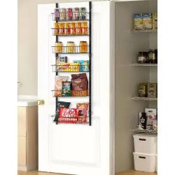 576#Over the Door Pantry Organizer, 6-Tier Pantry Organization and Storage, Heavy-Duty Steel Hanging Spice Rack, Adjustable Wall Seasoning Shelves, fo