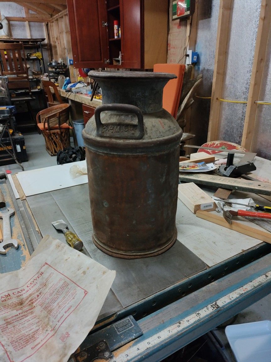 Antique Milk Can C.P.M. Co. CREAMERY PACKAGE MFG CO 19"X11" Plus Extra Bonus
