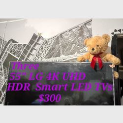 3 LG 4K UHD HDR Smart LED TVs 