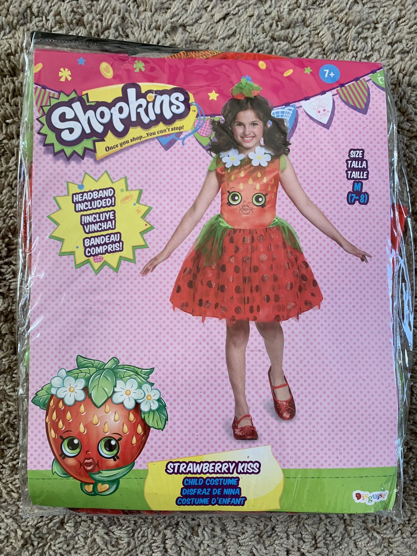 Shopkins Strawberry Kiss Kids Halloween Costume Dress 