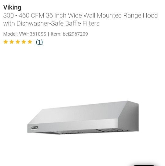 VIKING PROFESSIONAL 36" RANGE HOOD