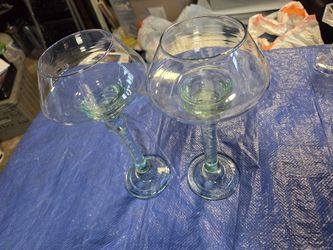 8 Piece Glass Candle Holders And Base.