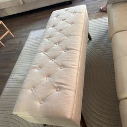 LUE BONA Modern Linen Color Storage Ottoman