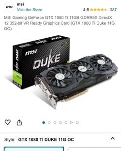 MSI Gaming GeForce GTX 1080 Ti 11GB GDRR5X DirectX 12
