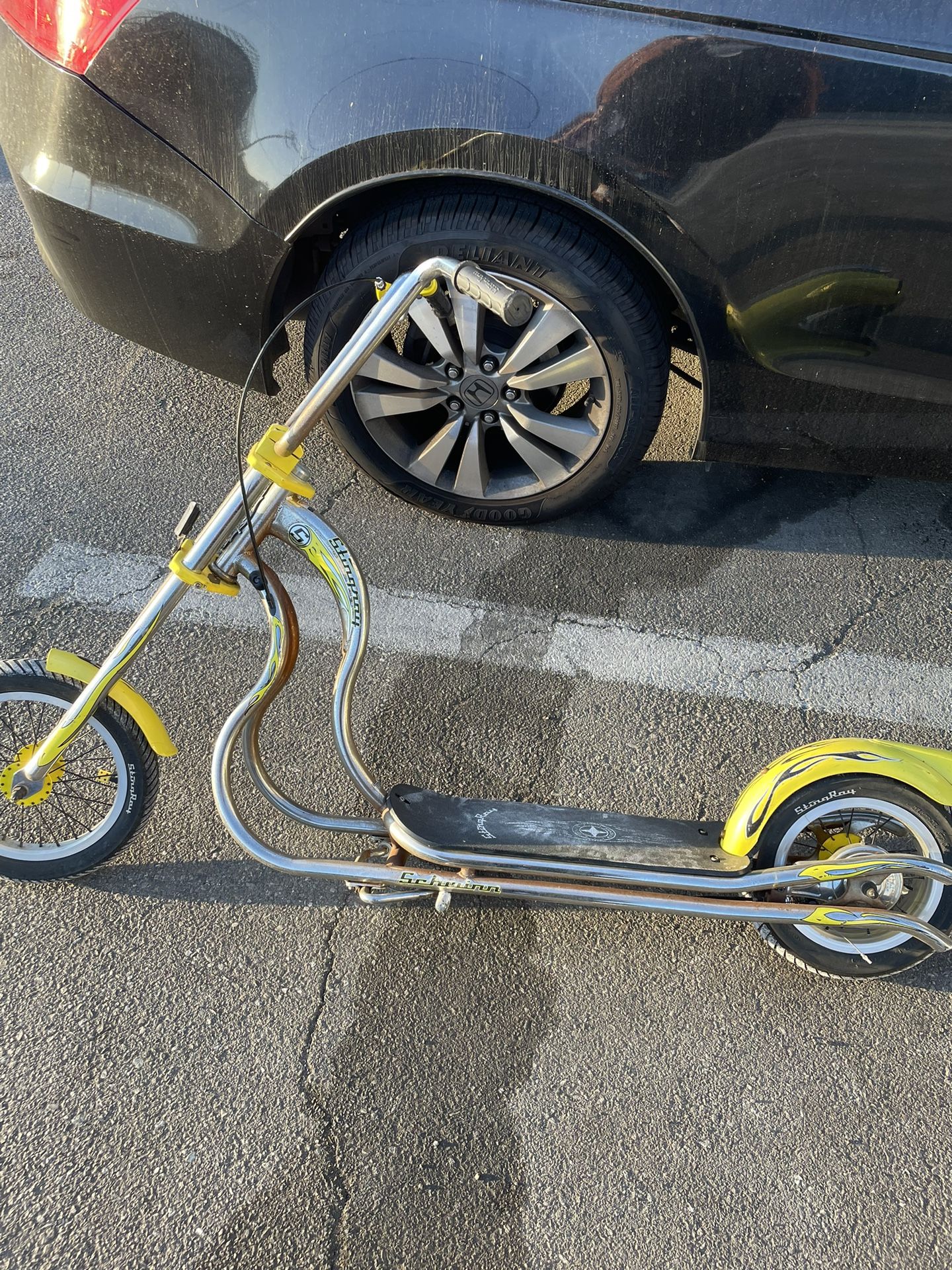 Vintage Yellow Schwinn Stingray Scooter