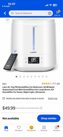 lairy 6 L top fill humidifiers for bedroom 28db quiet supervisor cool mist humidifiers for large room, air humidifier for home night light , Utrasonic