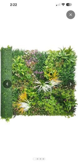 Artificial Greenery Grass Wall Panels: 40'' x 120''(33.5 SQFT) UV-Anti, Faux Ivy Privacy Fence Screen, Boxwood Backdrop, Vine Leaf Hedges Roll, Patio/