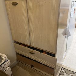 Wooden Storage Cabinet with Shelves Set

