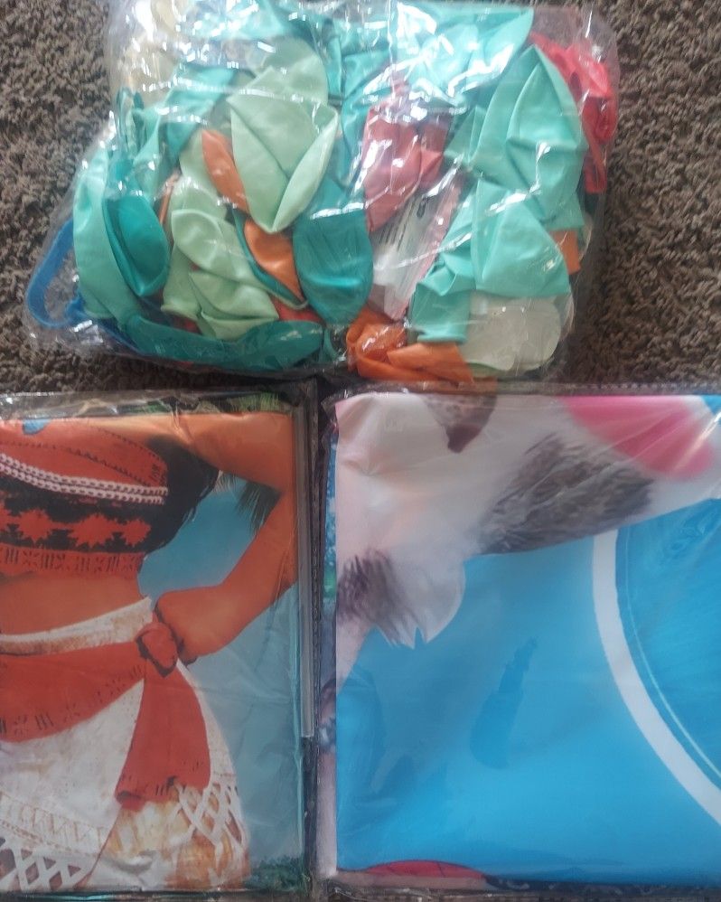 Kids Bday Party Supplies( Moana, Fancy Nancy And Disney Princess