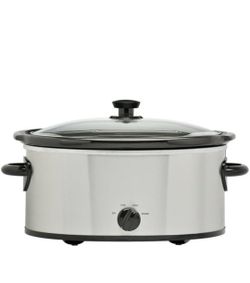 6 Quart Oval Slow Cooker, Stainless Steel Finish, Glass Lid, Model # MS(contact info removed)2168S, Three Temperature 