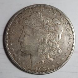1921 - S MORGAN SILVER DOLLAR COIN-CIR